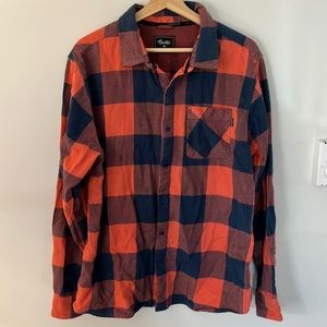 Mens Primitive Flannel Blue and Crimson